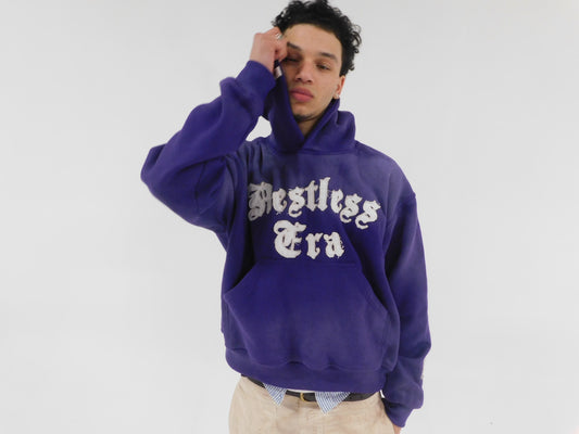 Restless Era Purple Acid Wash Hoodie